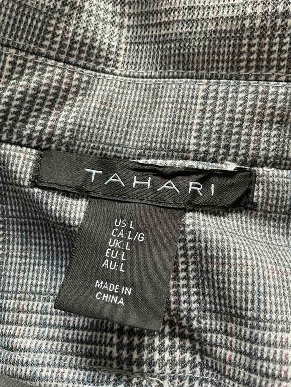 Tahari Women Plaid Blazer Jacket w/ Removable Hoodie Insert Gray Size L 2-in-1 - Picture 7 of 10